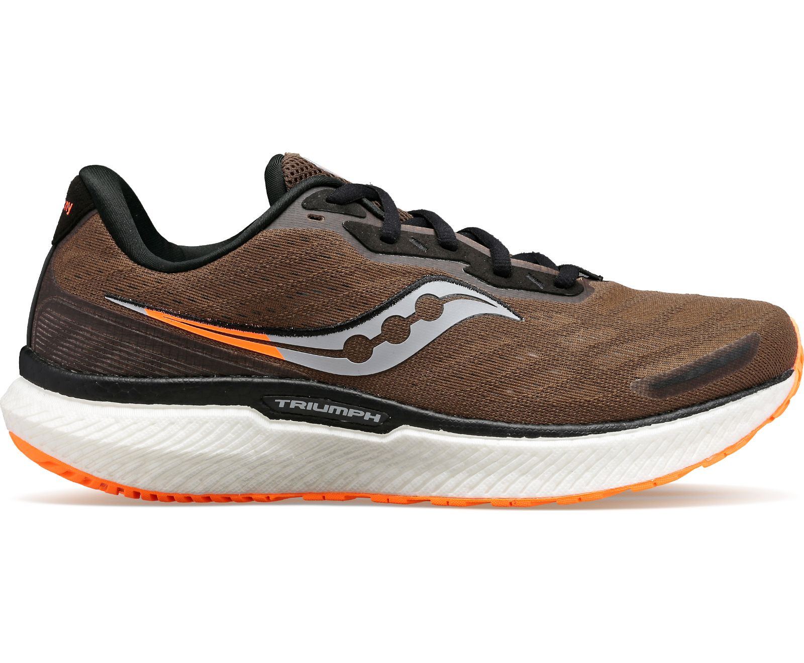 Men\'s Saucony Triumph 19 Running Shoes Olive / Orange | Singapore 567XYUF